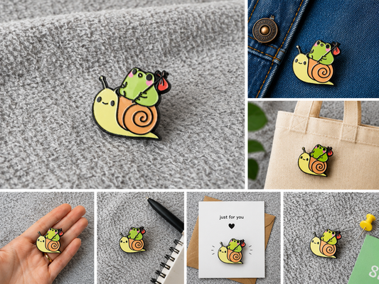 Frog on the snail badge