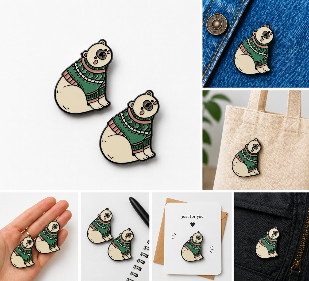 Polar bear badge