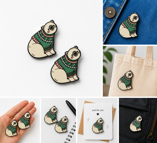 Polar bear badge
