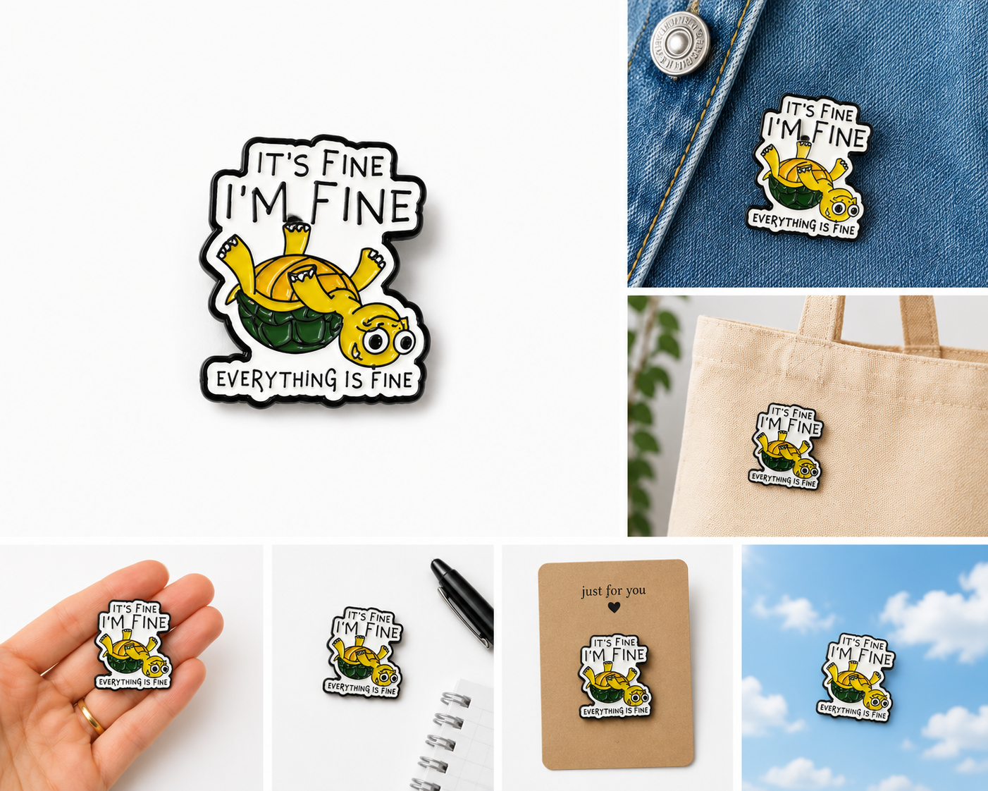 I’m Fine turtle badge